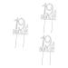 ibasenice 3pcs 19 60 Cupcake Toppers Cocktail Picks Birthday Cupcake Picks Birthday Cake Pick Cupcake Toothpick Dessert Toppers Crystal Birthday Appetizer Picks Big Crown Bride Cute