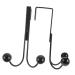 NAMOARLY 2pcs Double Hook Wall Mounted Clothes Rack Door Clothes Hangers Punch- Hook Back Door Nail 14x9cm Black