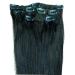 18" Clip In Hair Extensions 100% Remy Human Hair 6 piece Half Head Set 40g Jet Black #1