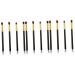 Baluue 12 Pcs Eye Make-up Brush Kit Concealer Brushes Cream Eyeshadow Glitter Eyeshadow Foundation Makeup mediumx3pcs Black+goldx3pcs