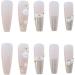Golden Sequins Flower Press-on Nails for Women - Spring/Summer Nail Art DIY Kit - Buy Online on SooperMarket.com
