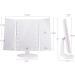 Infitrans 3-Fold Lighted Vanity Makeup Mirror 1X/2X/3X Magnification | 21 LED Bright Table Mirror with Touch Screen | 180 Adjustable Rotation | Portable Travel Cosmetic Mirror - White - Buy Online on SooperMarket.com
