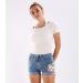 COMLIFE Women's Irregular Denim Shorts with Tassels | Mid Waisted | Blue-sl095 - Buy Online on SooperMarket.com