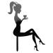 Uinfhyknd Pack of 6 High Heel Girls Birthday Cake Decoration Cake Toppers (Black)
