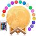 AGM LED moon lamp 16 colors night light mood light with remote control and touch control Dimmbar Mondlamp 15 cm 3D print with wood bracket for bedroom caf bar dining room 16 color - a