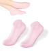 1 pair of silicone socks for feet silicone moisture socks silicone socks foot mask foot mask socks anti -slip foot care moisturizing socks spa gel socks for dry cracked feet - pink