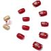 Brishow Christmas False Nails - Snow Press on Nails with Christmas Tree Design - Antler Short Red Fake Nails 24pcs for Women and Girls - Buy Online on SooperMarket.com