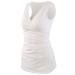 ZUMIY Maternity Nursing Top Pregnant Breastfeeding Shirt Women's Cotton V Neck Ruched Waist Double Layered Tank M White