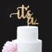Glitter Double Sided Gold Gender Reveal Cake Topper - Boy or Girl Baby Party Decor - Buy Online on SooperMarket.com