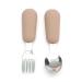 Alimos Stainless Steel Toddler Feeding Spoon and Fork Set with Round Handle for Feeding Children's Safe Cutlery Kids Utensils (Natural)