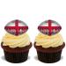 15x ENGLAND RUGBY BALLS Premium Edible Stand Up Rice Wafer Cake Toppers D1 BALL
