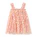 PythJooh Baby Girl Tulle Dress Toddler Girl Sleeveless Butterfly Wings Tutu Princess Dress Daisy Stars Sundresses for 0-4Years 18-24 Months Daisy Pink