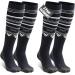 Tonifay ski socks men women children Knee socks ski socks 2 couple merino wool sports socks warm winter socks for girls boys skiing snowboard breathable elastic cuff 43-47 dark