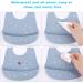 Vicloon Silicone Baby Bib | Waterproof Weaning Bib with Food Catcher Pocket | Adjustable Toddler Feeding Bib - Pink/Blue/Grey - Buy Online on SooperMarket.com