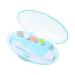 Baby Nail Trimmer Electric Baby Nail File 6 in 1 Baby Nail File Clipper with Led Light and Grinding Heads for New Born Infant Toddlers Adults (Blue)