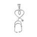 Fine Sterling Silver Heart-Shaped Stethoscope Pendant
