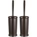 Toilet Bowl Brush Holder Set: 2 Pack Modern Deep Cleaning Bathroom Toilet Scrubber with Caddy for rv - Rim Decorative Accessories Cleaner Brushes for Toilet - Bronze A-bronze