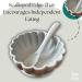 Alimos Scalloped Edge Silicone Baby Weaning Bowl and Spoon Set - BPA-Free, Suction Base, Pale Grey - Buy Online on SooperMarket.com