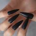 24pcs Extra Long Matte Black False Nails - Full Coverage Reusable & Long Lasting - International Shipping Available - Buy Online on SooperMarket.com
