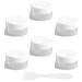 Transparent empty jar 6 pieces of cremed box mini doses with spatula 5ml empty can clear crucible travel potty jar set for lotion cream mini candles cosmetics (white lid)