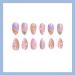 Nude Rainbow Clouds Press on Nails - Medium | Fake Nails for Women & Girls | Pink Full Cover Tips for Spring & Summer Salon - Buy Online on SooperMarket.com