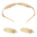 LEEQ Roman Goddess Headband - Headpiece Made of Gold Leaf Hairpin Women's Hair Band Gold Headpiece Bride Girls Laurel Wreath Hair Accessories Golden Wedding Boho Leaf Hair Crown Accessories 3