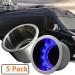 Stainless Steel Boat Cup Holder Inserts (5 Pack) - Marine/RV Camper Drink Holder with Drain - Lucky Seven - Buy Online on SooperMarket.com