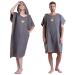 Megawodar Microfiber Poncho Towel for Adult Surf Beach Wetsuit Changing Towel Bath Robe Hooded Poncho -One Size Fit All Gray