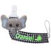 Ausbay Pacifier Clip with Name  Paci Holder and Leash for Boys and Girls Fits for Pacifier  Personalized Paci Holder Leash  Cotton Fabric Pacifier Holder with Name (Black Elephant)