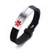 HEABY Medical Alert Bracelet Black Free Custom Engraving Personalized Gift Adjustable Wristband for Men Women Free Customize Black