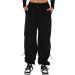 Women's Low Waist Cargo Pants - Harajuku Vintage Y2K Baggy Jogger in Black - Medium - Buy Online on SooperMarket.com