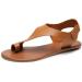 Bunion Corrector Women's Soft PU Leather Flat Sandals - Khaki (EU 35-43) | Comfortable & Therapeutic Design - Buy Online on SooperMarket.com