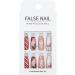 Brishow Christmas Snowflake Elk Stick on False Nails - Red Long Full Cover Tips (24pcs) for Women and Girls - Buy Online on SooperMarket.com