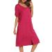 Jecarden Women's Maternity Nightgown - Short Sleeve Modal Cotton Sleepwear in Red XL - Buy Online on SooperMarket.com