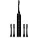 Buy Waterproof Electric Toothbrush for Adults | 6 Speeds & 4 Brush Heads | Black - International Shipping Available - Buy Online on SooperMarket.com