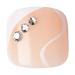 KISS imPRESS Press-On Pedicure Fake Toenails Kit - Square Bejeweled Pink & White Nails with Prep Pad, File, Stick - 24 Nails - Buy Online on SooperMarket.com