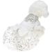 FLAdorepet Sparkling Rhinestone Dog Wedding Party Dress Tutu Skirt Luxury Lace Bow Dress Bride Costume For Small Dog Pet Apparel (S White) S White - Buy Online on SooperMarket.com