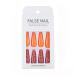 Brishow Long Coffin Fake Nails - Orange Acrylic Ballerina Stick-On Nails | 24PCs for Women & Girls - International Shipping - Buy Online on SooperMarket.com