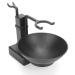 Premium Stainless Steel Shaving Brush Holder & Black Soap Dish Set for Men - Perfect Gift for Grooming - Buy Online on SooperMarket.com