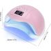 48W UV LED Nail Lamp for Gel Nails Polish | Professional Salon Curing Light with 4 Timer Settings and Sensor | Pink - Buy Online on SooperMarket.com