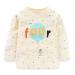 Mud Kingdom Little Girls Boys Birthday Shirt Long Sleeve Cute Cartoon 4 Years Girls Beige