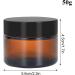 Amber Glass Containers - 6 Pack 30ml/50ml Refillable Ointment Pots for Cosmetics Creams & Oils - Eco-Friendly Brown Glass Jars for Women & Girls - Buy Online on SooperMarket.com