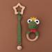 TIAN-K 3-Piece Baby Pacifier Clip Set | Frog Rattle Beech Teether & Wooden Toy | Safe International Shipping - Buy Online on SooperMarket.com