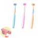 Vnduifh 3 pieces sensory joy toothbrush-3-page toothbrush three-sided toothbrush with soft hair for children with special needs (D)