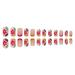 24 Pcs Medium Square French Fake Nails | Acrylic Colorful Flower Designs | Glossy Full Cover False Nails | Manicure Decorations for Women and Girls - Buy Online on SooperMarket.com
