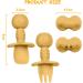 Vicloon Baby Fork and Spoon Set - 4Pcs Silicone Self Feeding Utensil for Easy Grip | Toddler Cutlery Kit for Infant & Children | First Led Training & Weaning Spoons - Apricot Yellow - Buy Online on SooperMarket.com