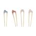 RTRTGS 4 Pieces U-shaped Hair Pins Hairpin Stick French Style U-shaped Hair Clips U-shaped Headdress Hairpins Fork for Women Girls Hair Styling Accessories - 4 Types