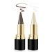 Aaiffey 2 Colors Gel Eyeliner Set Quick-Dry Cream Eyeliner Waterproof and Smudge Proof Eye-liner Pencil Long-Lasting Matte Black Eyeliner Stick for Women Girls (01 Silver+03 Brown) 01Silver+03Brown