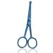 wishbeauty Hairdressing Scissors Kids Safety Round Tips and Curved Hair Scissors Children Haircut Scissors Hair Trimming Scissors Professional Salon Barber Scissors for Baby (Blue 4.5" Scissors)