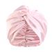 Lenaqueen Silk Night Cap for Women 100% Silk Sleep Cap for Women Hair Silk Night Cap Bonnet with Elastic Band Pink